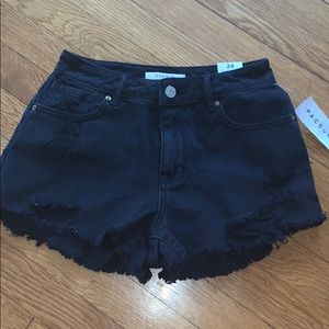 black jean shorts